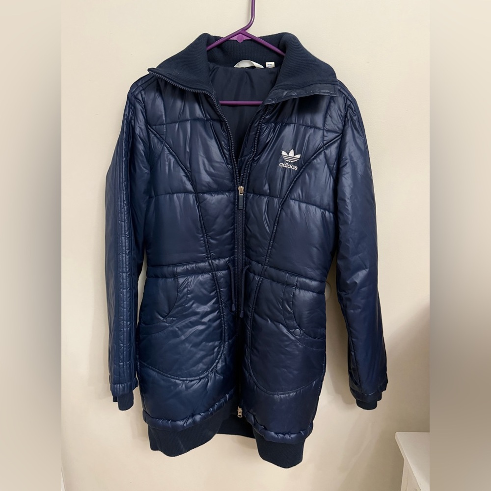 Adidas Originals blue puffer jacket women’s size medium